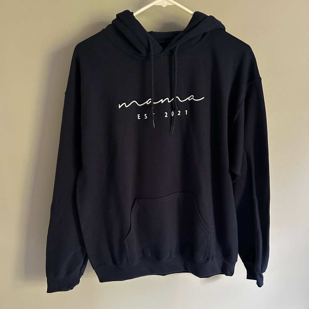 Navy Hoodie Mama EST 2021 Sweatshirt